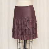 Karen Groner Purple Leather Skirt