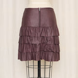 Karen Groner Purple Leather Skirt