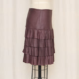 Karen Groner Purple Leather Skirt