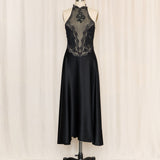 JonQuil Black Silk Nightgown