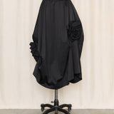 Gracia Black Midi Skirt with Rosettes