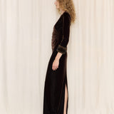 Tadashi Brown Velvet Skirt Set