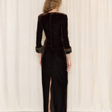 Tadashi Brown Velvet Skirt Set