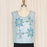 Pierre Cardin Sequined Blue Top