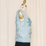 Pierre Cardin Sequined Blue Top