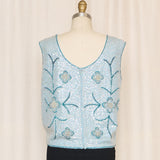 Pierre Cardin Sequined Blue Top