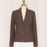 Vintage Brown Wool Blend Blazer
