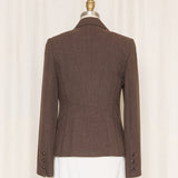 Vintage Brown Wool Blend Blazer