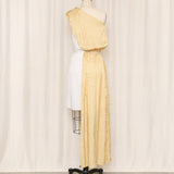 Gold Draped One-Shoulder Dress Overlay