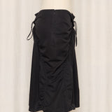 Jil Sander Black Drawstring Flared Skirt