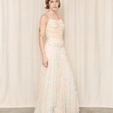 Antique Floral Chiffon Dress as is