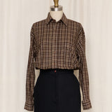 Versace Classic Brown Plaid Shirt