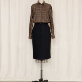 Dries Van Noten Black Wool Pencil Skirt