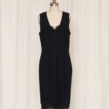Moschino Black Midi Dress with Lace Trim