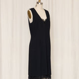 Moschino Black Midi Dress with Lace Trim