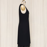 Moschino Black Midi Dress with Lace Trim