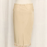 Cristinaeffe Suede and Lace Tube Skirt