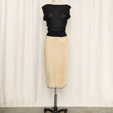Cristinaeffe Suede and Lace Tube Skirt
