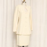 LAGERFELD Cream Vintage Skirt Suit As Is