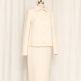 Dolce & Gabbana Wool Cream Skirt Suit