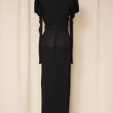 Vintage Jersey Gown Draped Shoulder