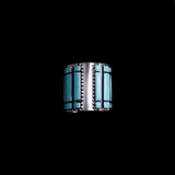 Sterling Silver Wide Turquoise Cuff Bracelet, Mexico