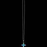Sterling Silver Necklace with Multi Stone Cross