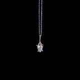 Sterling Silver Necklace with Marquise Gemstone Pendant