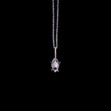 Sterling Silver Necklace with Marquise Gemstone Pendant