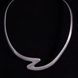 Sterling Silver Sculptural Modernist Collar Necklace
