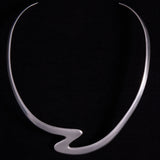 Sterling Silver Sculptural Modernist Collar Necklace