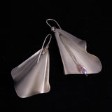 Vintage Sterling Silver Lily Flower with Pearls Earrings