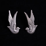 Sterling Silver Bird Shaped Stud Earrings