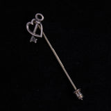 Sterling Silver Heart and Key Shaped Pin