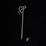 Sterling Silver Heart and Key Shaped Pin