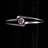 Sterling Silver Pink Gemstone Cuff Bracelet