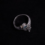 Sterling Silver Silver Ring with Blue Stone and Butterfly