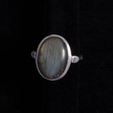 Sterling Silver and Labradorite Large Stone Ring