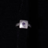 Sterling Silver Modernist Square Amethyst Ring
