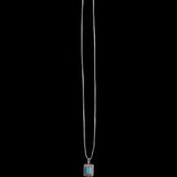 Sterling Silver Necklace with Rectangular Turquoise Pendant