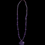 Amethyst Beads Necklace with Flower Pendant