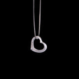 Sterling Silver Necklace with Open Heart Shaped Pendant