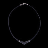 Sterling Silver V-Shaped Choker on Cord, Taxco