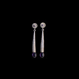 Vintage Sterling Silver Sun Drop Earrings with Amethyst
