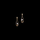 Oval 14K Gold Dangle Earrings with Pearls