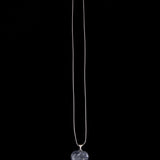 Sterling Silver Necklace with Lucite Heart Shaped Pendant