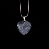Sterling Silver Necklace with Lucite Heart Shaped Pendant