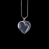 Sterling Silver Necklace with Lucite Heart Shaped Pendant