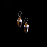 Sterling Silver Modernist Dangle Amber Earrings