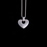 Sterling Silver Necklace with Solid Heart Shaped Pendant